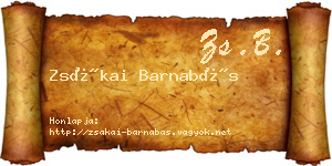 Zsákai Barnabás névjegykártya