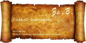 Zsákai Barnabás névjegykártya