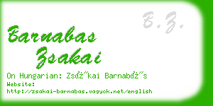 barnabas zsakai business card